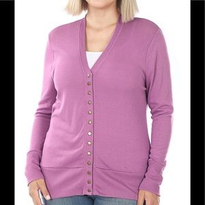 Plus Size Snap Front Cardigan